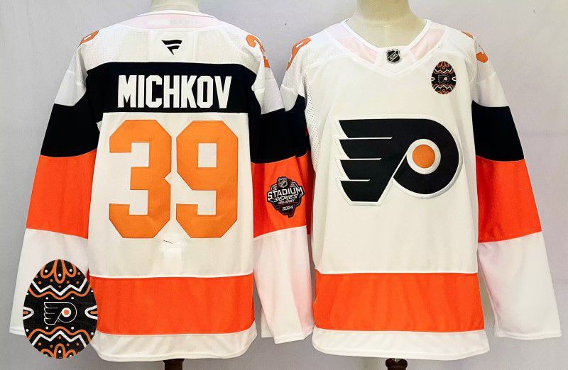 Men Philadelphia Flyers #39 Michkov White Fanatics 2025 NHL Jersey style 3